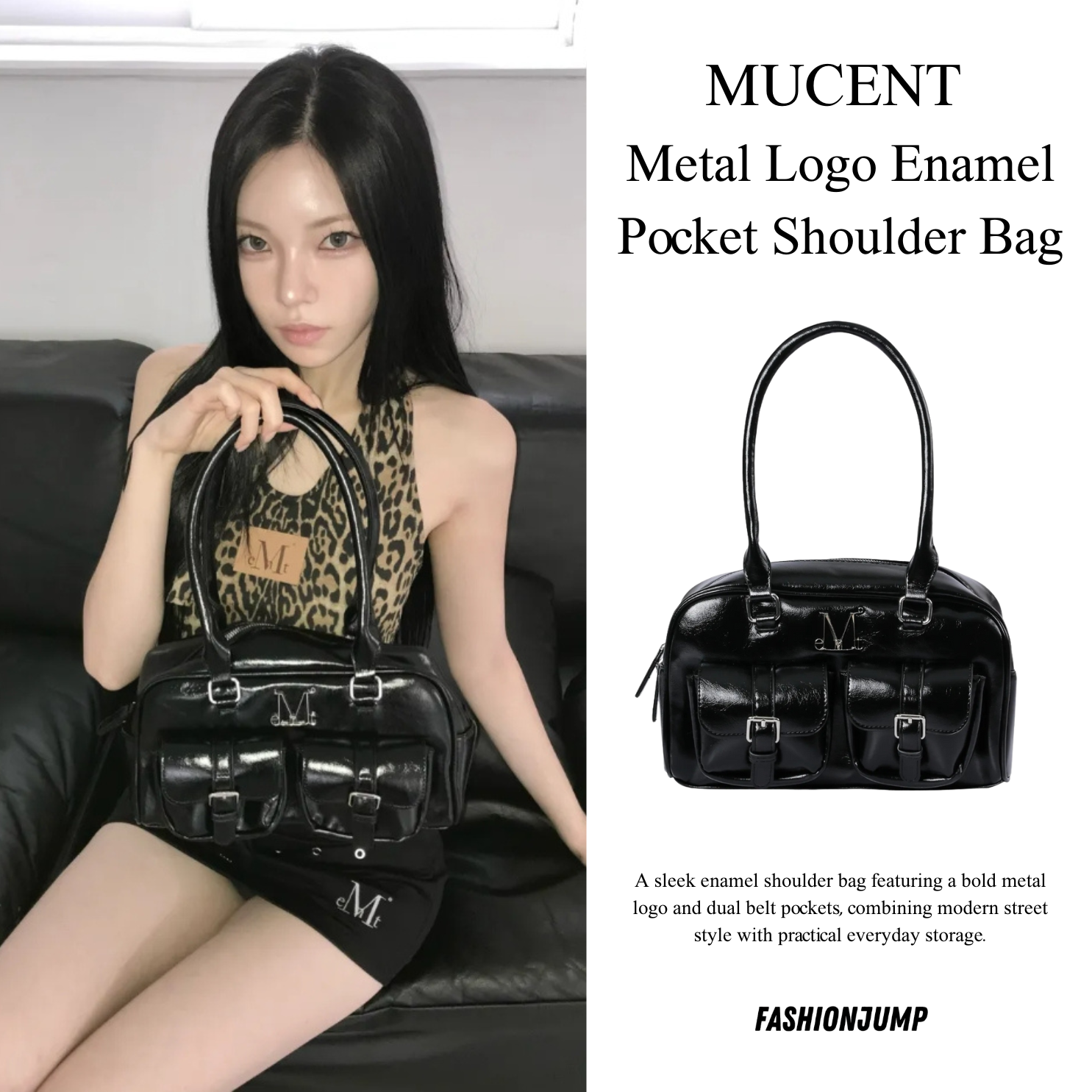 （現貨）MUCENT VIRUS 金屬logo 雙口袋 肩背包 P0000BAC