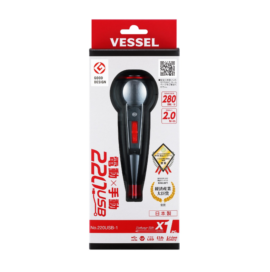 日本"VESSEL"3.6V用USB充電式電動/手動兩用螺絲批