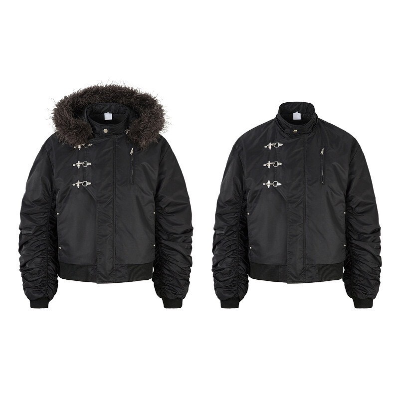 消防釦毛毛外套