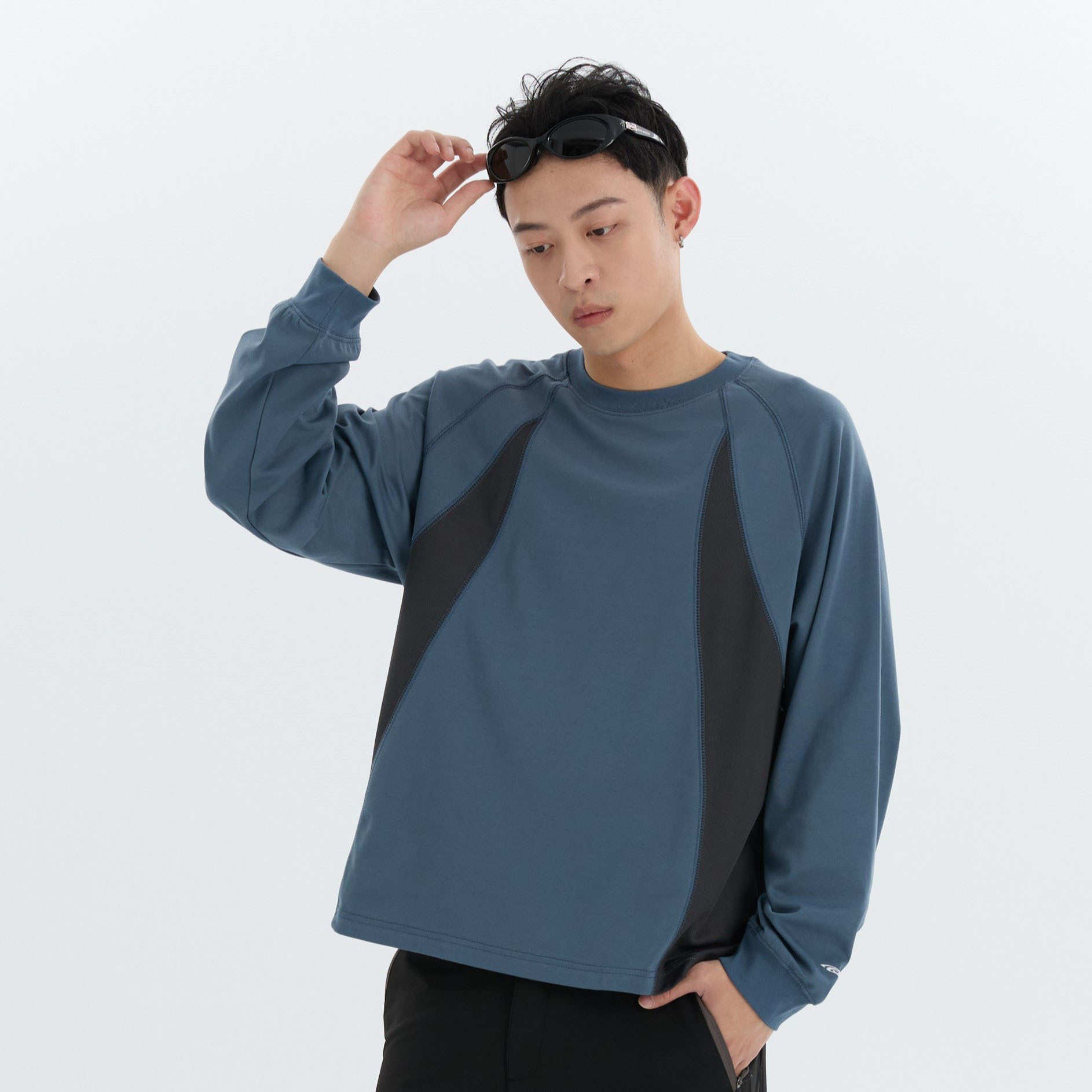 【車庫服飾】QUEST Running LS Tee 拼接運動長TEE