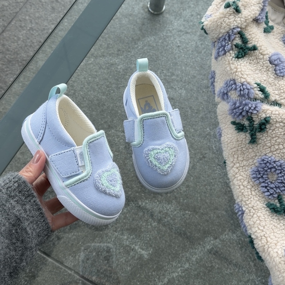 Vans Slip On 日本新款 愛心 寶寶藍 淡紫色 懶人 小童 童鞋 V98TD