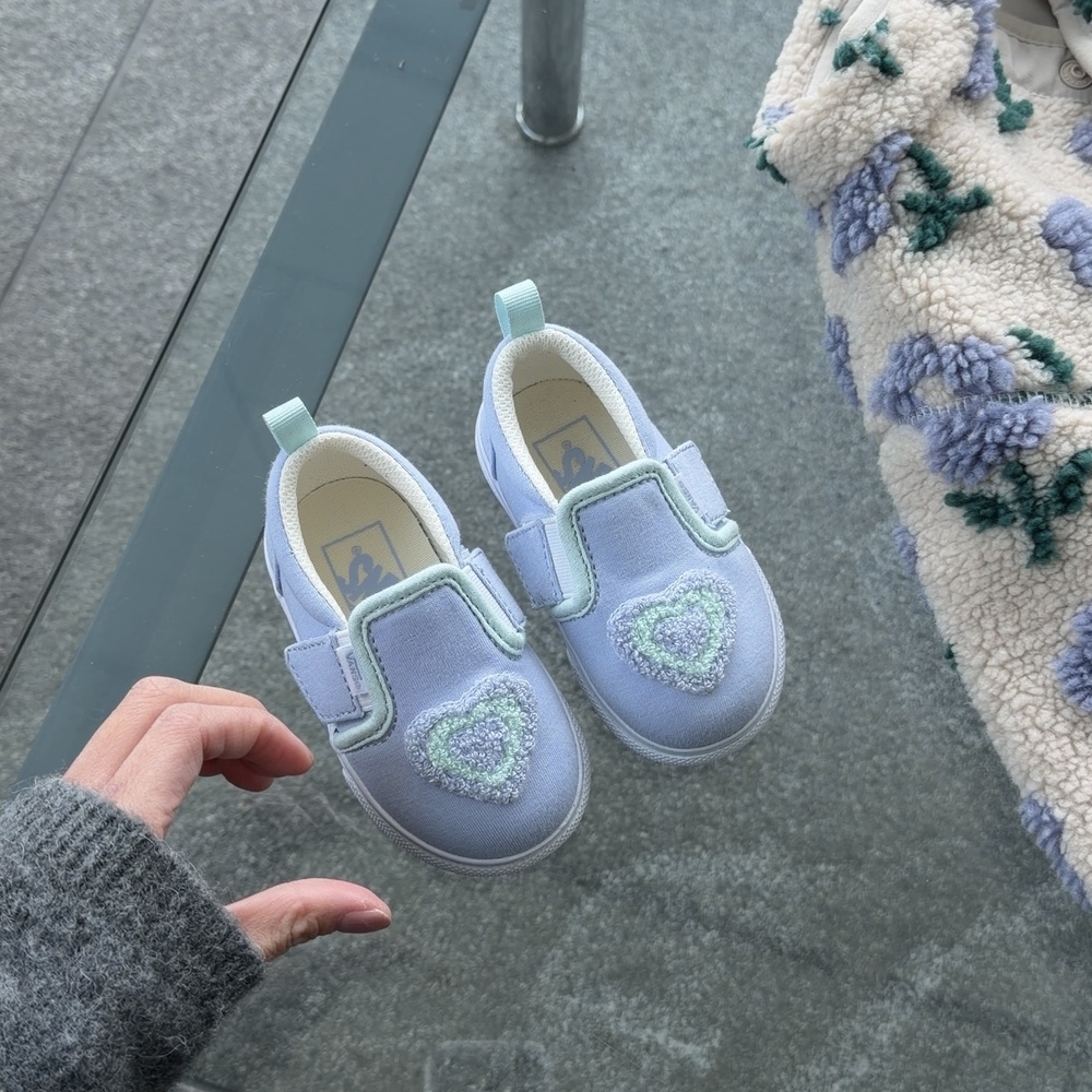Vans Slip On 日本新款 愛心 寶寶藍 淡紫色 懶人 小童 童鞋 V98TD