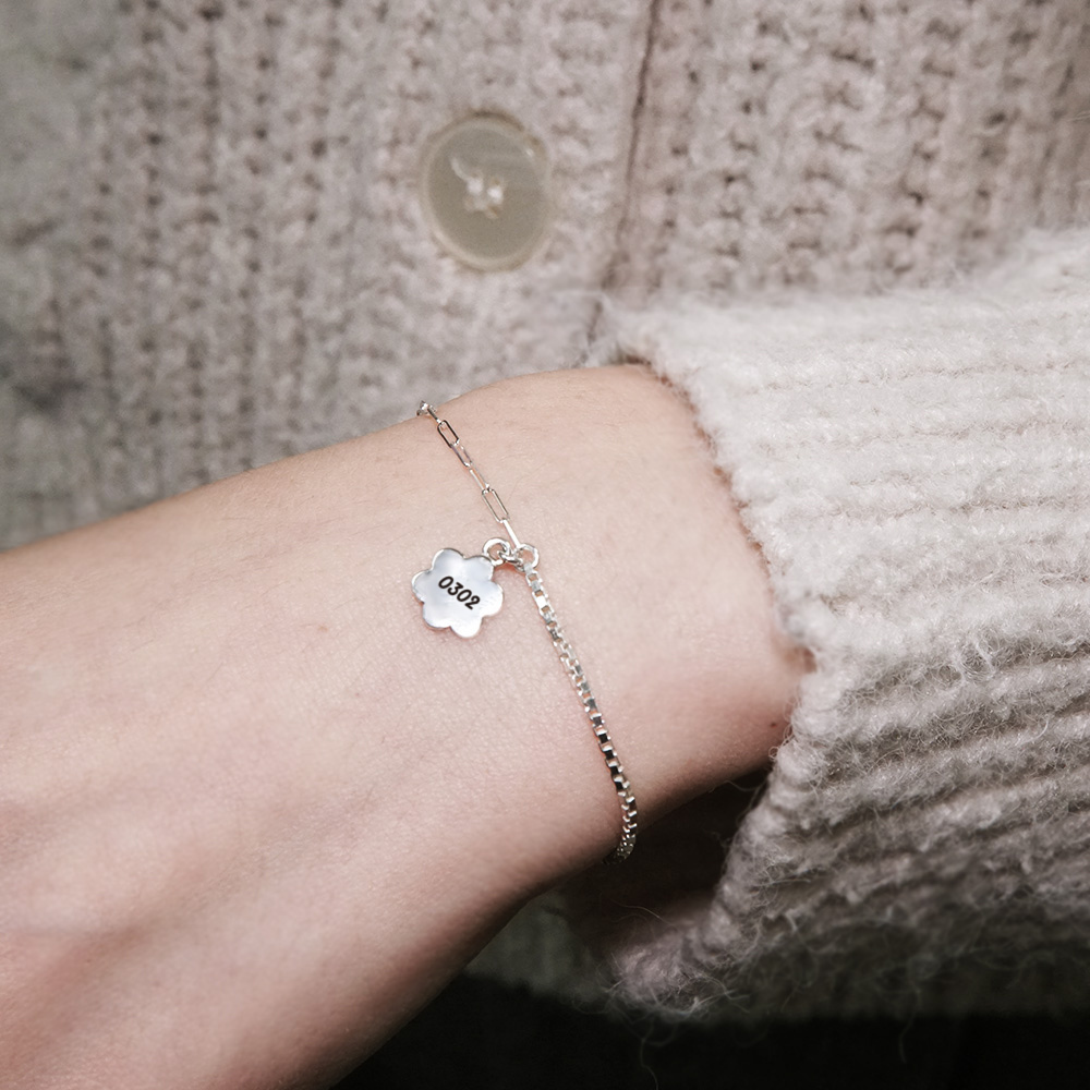 【網路限定】漫步威尼斯 半半手鍊 刻字銀墜款 925純銀 女生手鍊