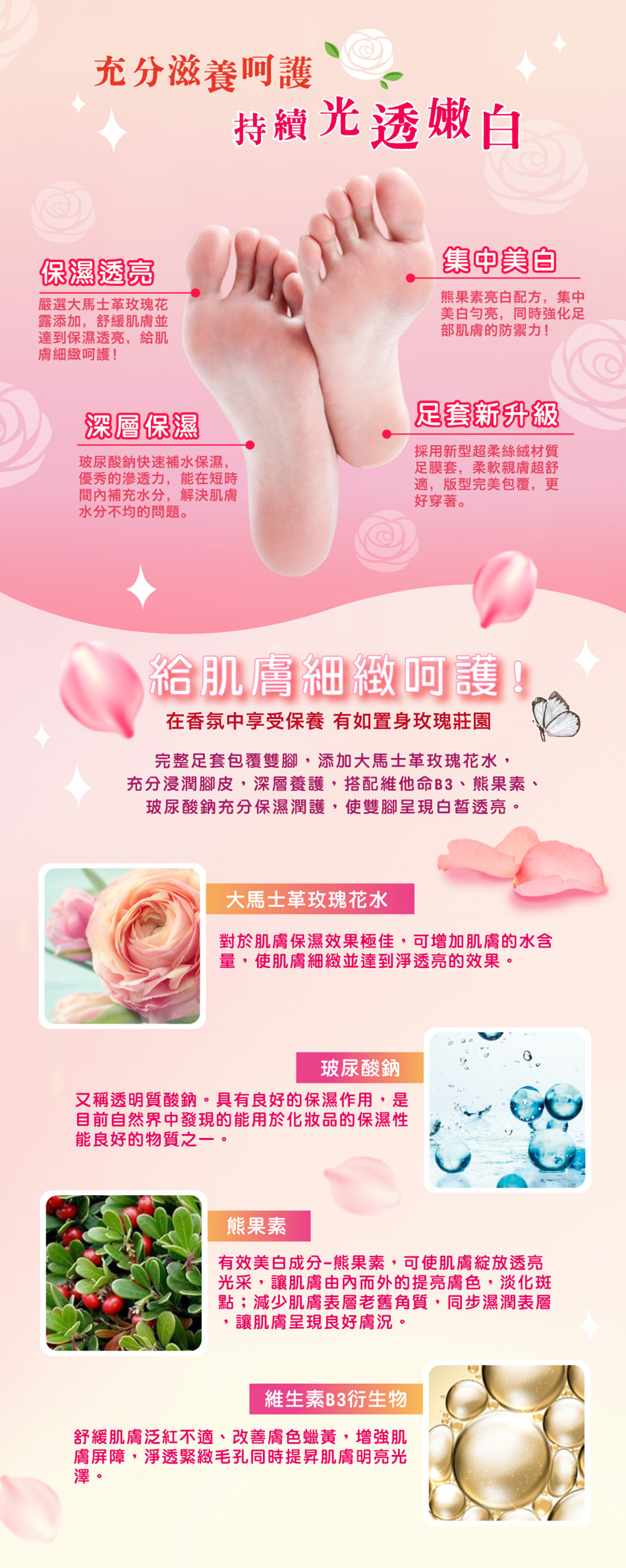 我的心機 大馬士革玫瑰美白嫩膚足膜 34ml