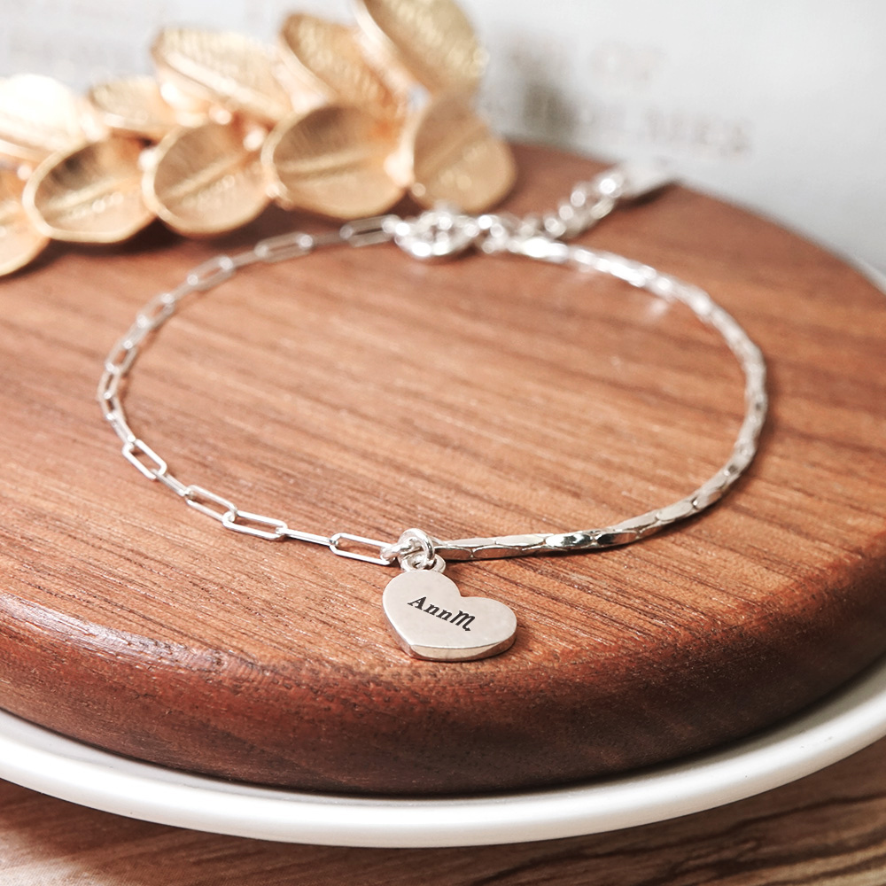 【網路限定】仰望銀河 半半手鍊 刻字銀墜款 925純銀 女生手鍊