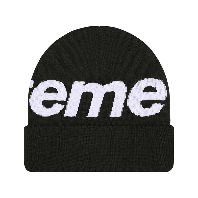 Supreme Big Logo Beanie 毛帽 帽子 黑色 FW25BN24-BK [台灣現貨]