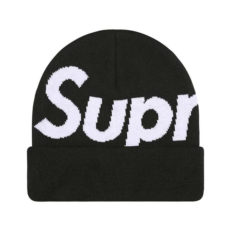 Supreme Big Logo Beanie 毛帽 帽子 黑色 FW25BN24-BK [台灣現貨]