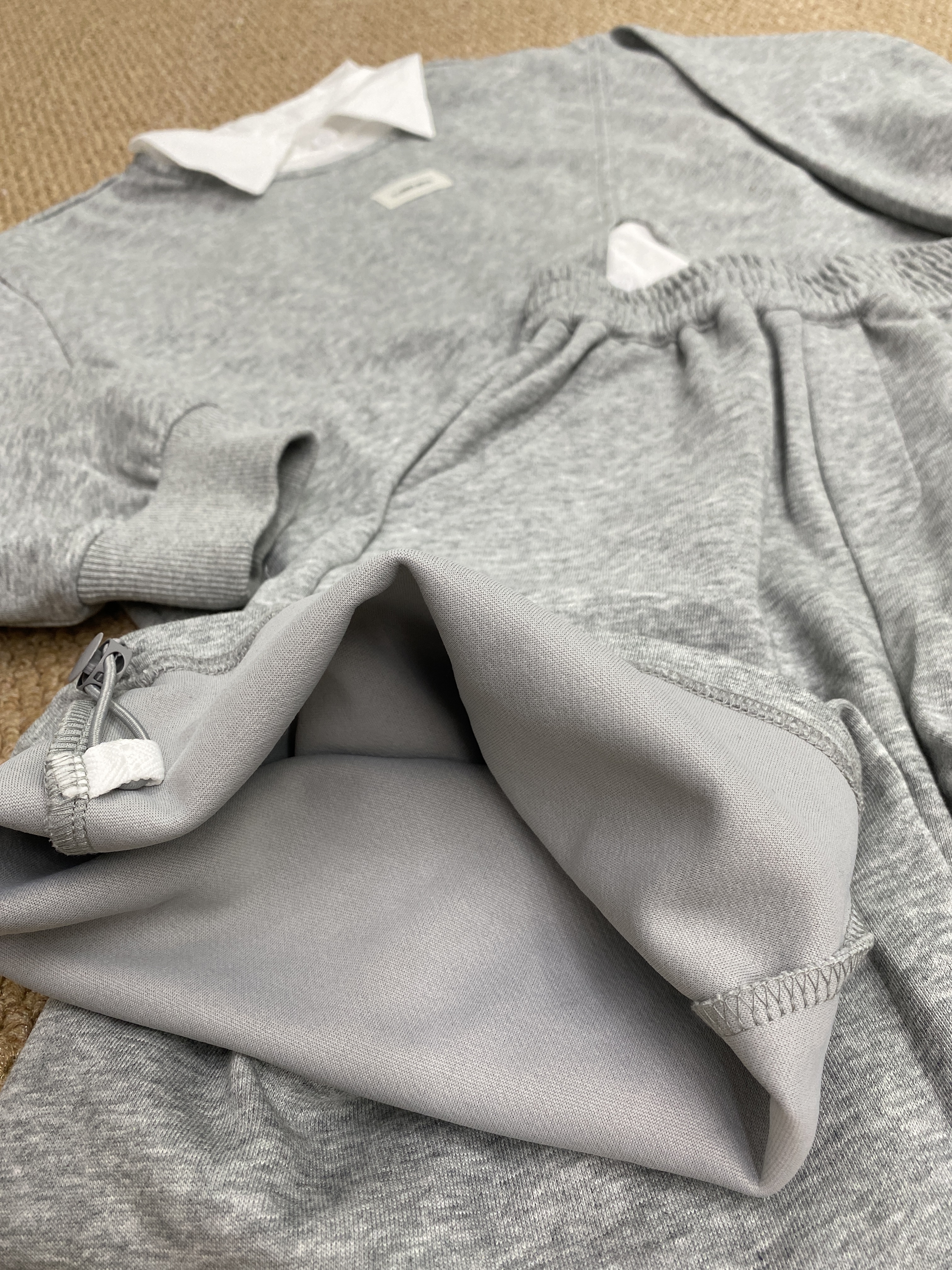 A04151小布標襯衫拼接套裝