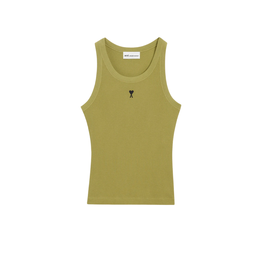 1FF0101-209 [AMI PARIS] Cotton Ami De Coeur Tanktop Green (SS26) #FTP811.JE0117.A035 (C-EU-E)