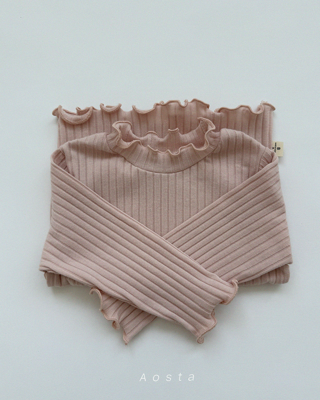 溫柔捲邊羅紋上衣