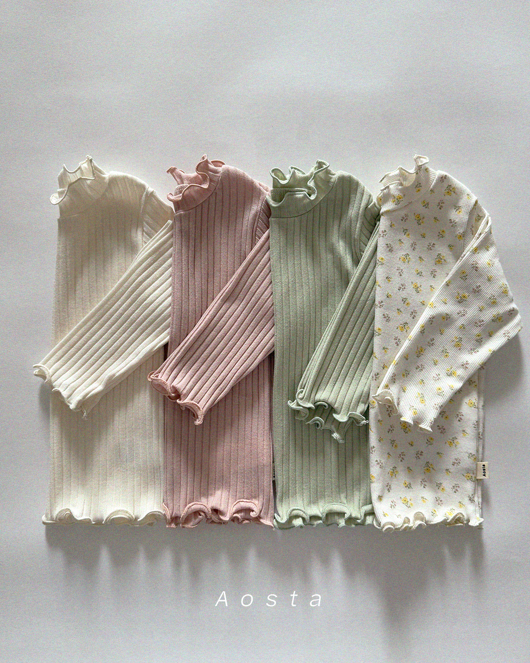 溫柔捲邊羅紋上衣