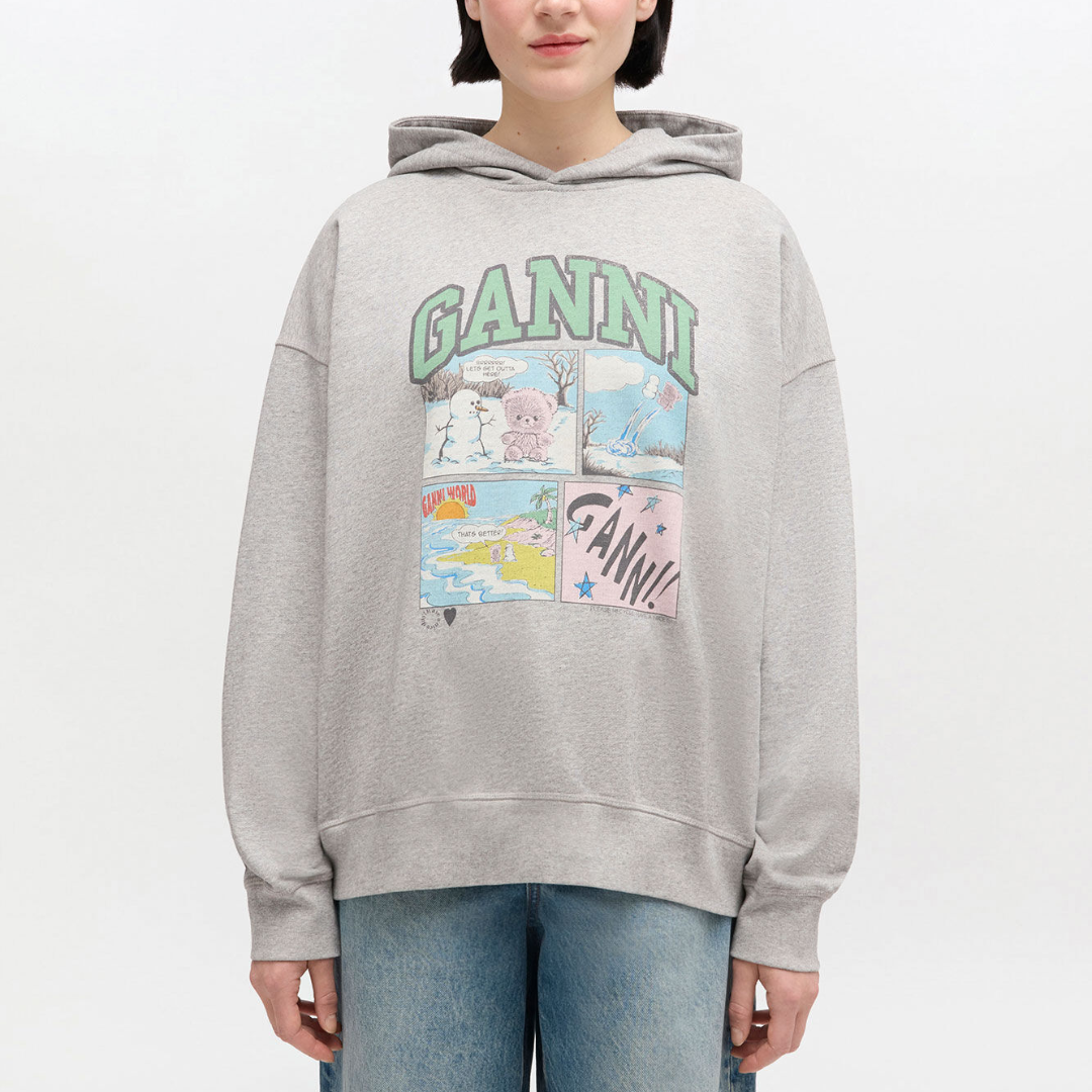 1FF0101-376 [GANNI] Bear Comic Hoodie Paloma (SS26) #A1060034 (C-EU-E)