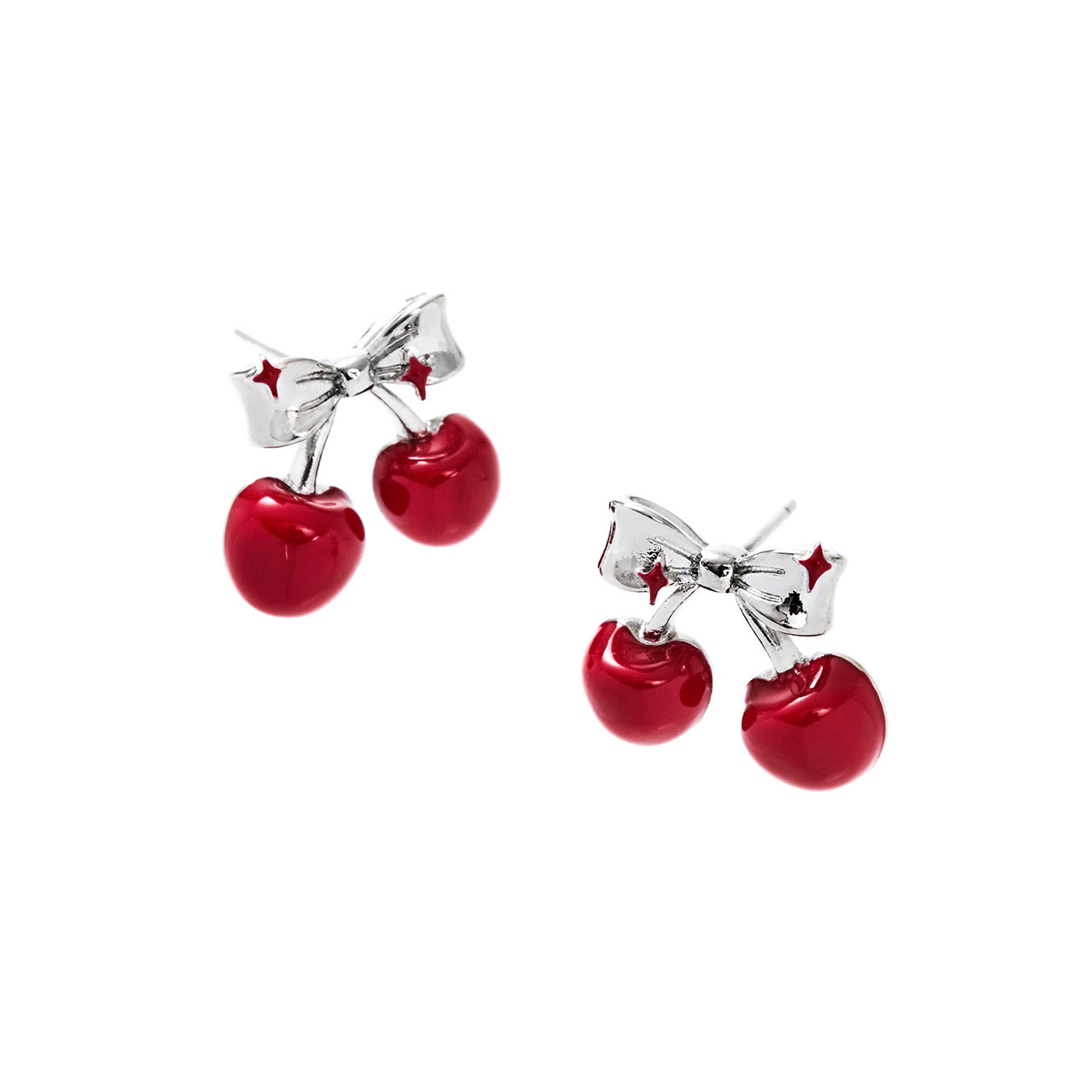 平價飾品,銀針,櫻桃,蝴蝶結,耳環