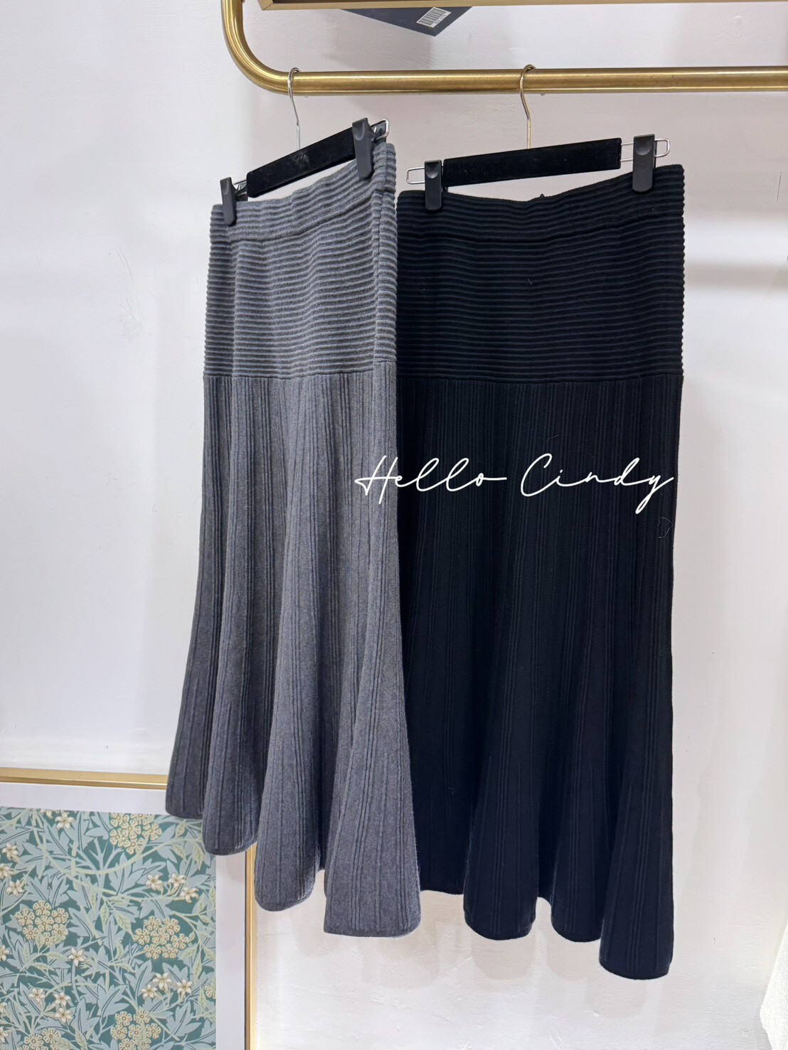 B01147 優雅款壓摺針織長裙