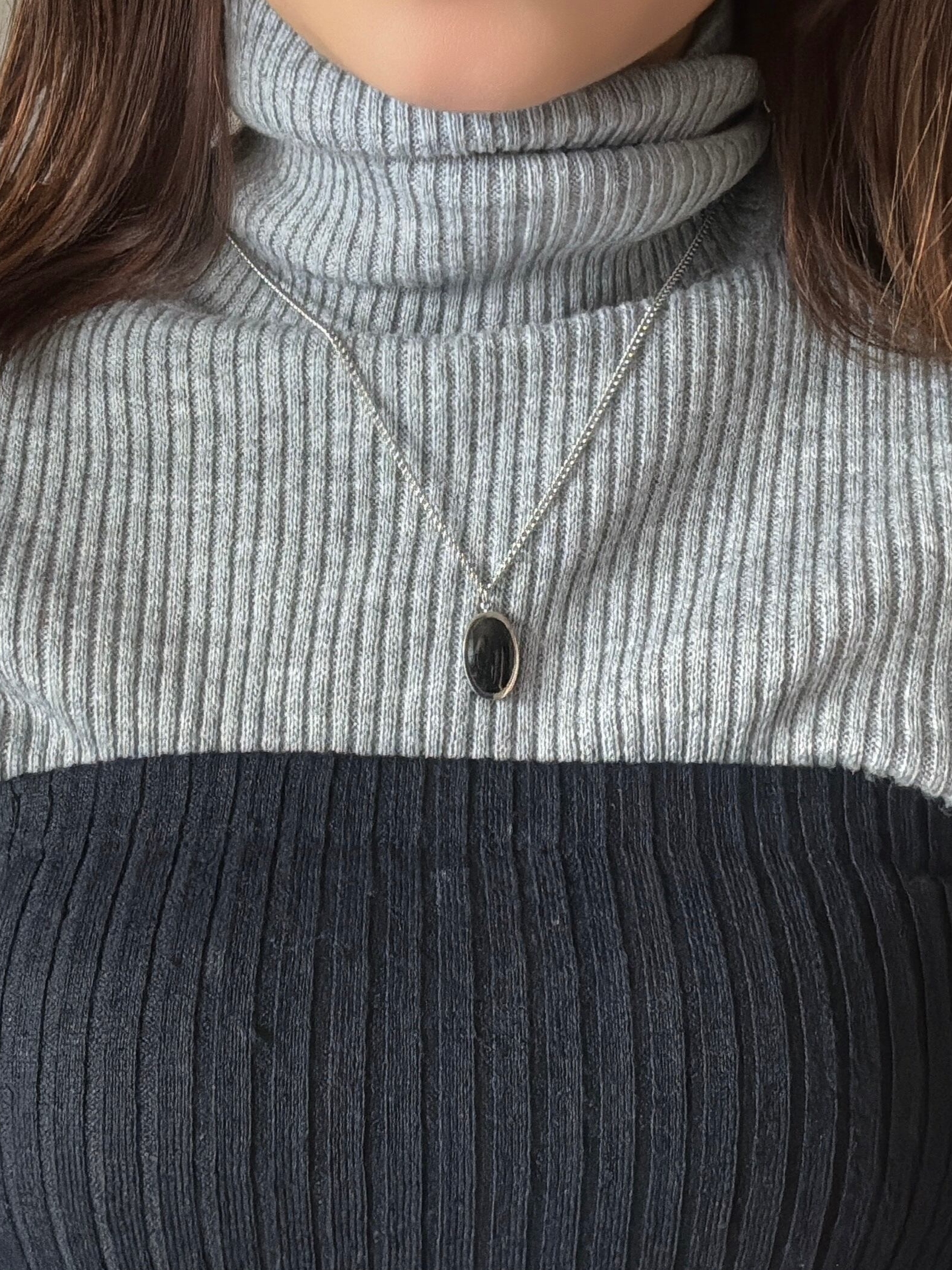 black stone necklace