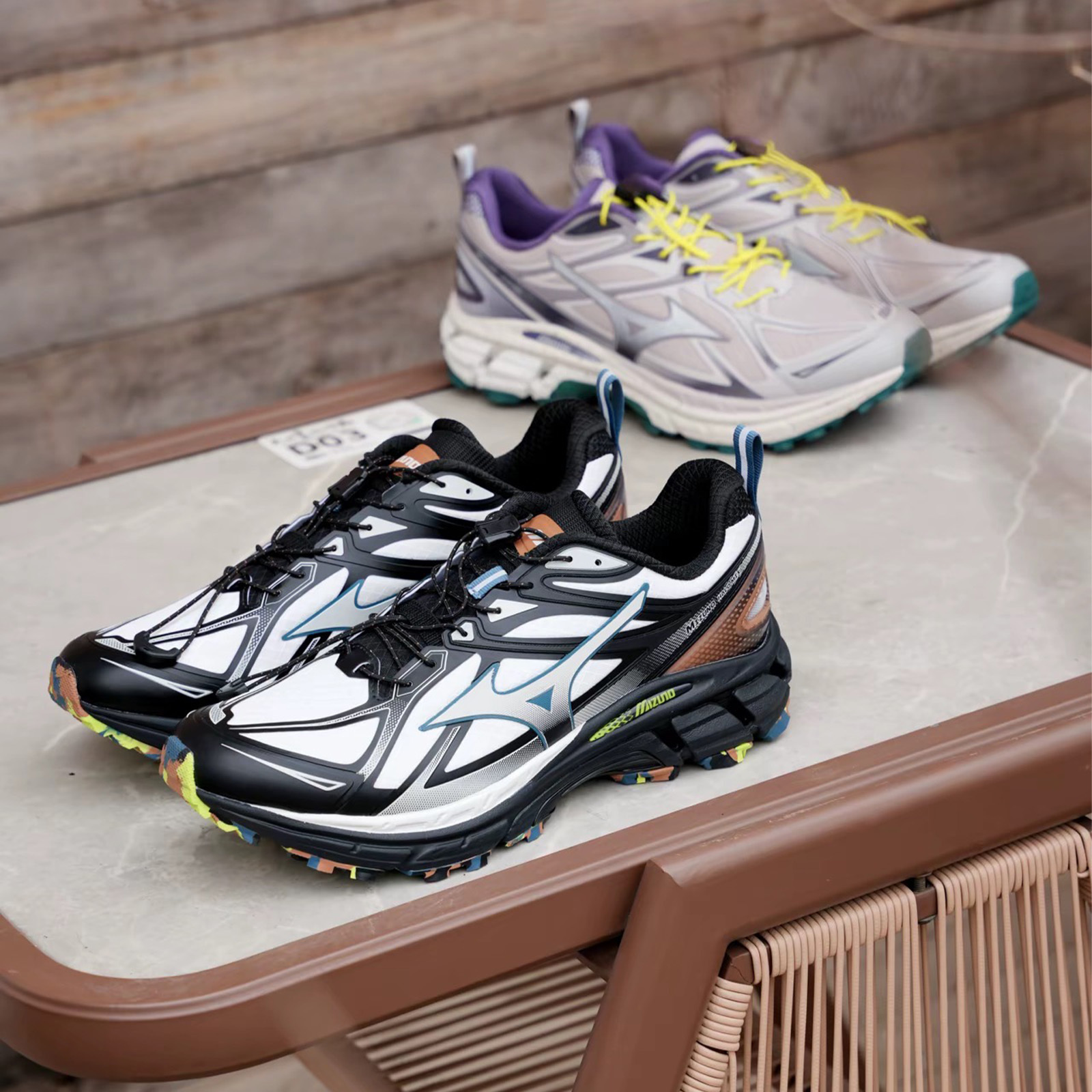 Mizuno 美津濃Halo Mix TL 奶茶紫黑白銀螢光戶外機能快速鞋帶山系復古