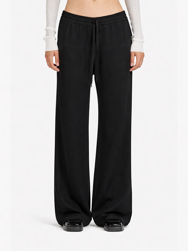 Nº21 拉繩寬長褲 (黑)