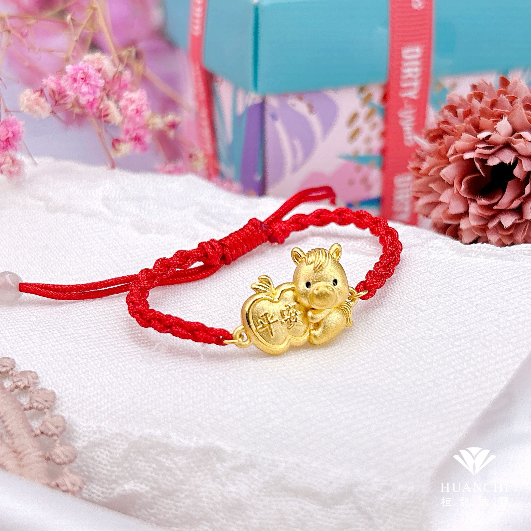 平安馬 黃金手鍊/編織金手鍊