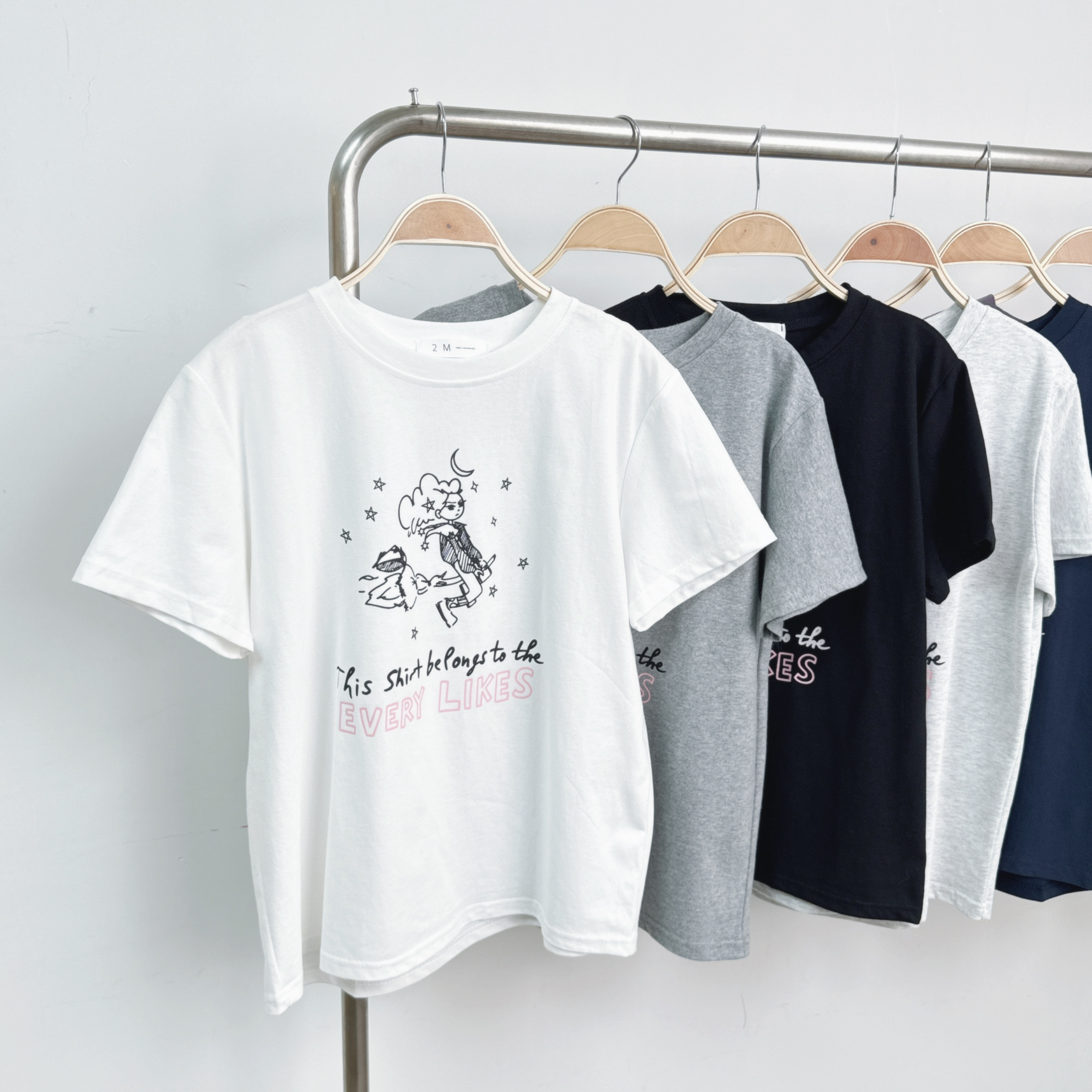 女巫燙圖洗水棉短袖中版TEE (A1-A8)