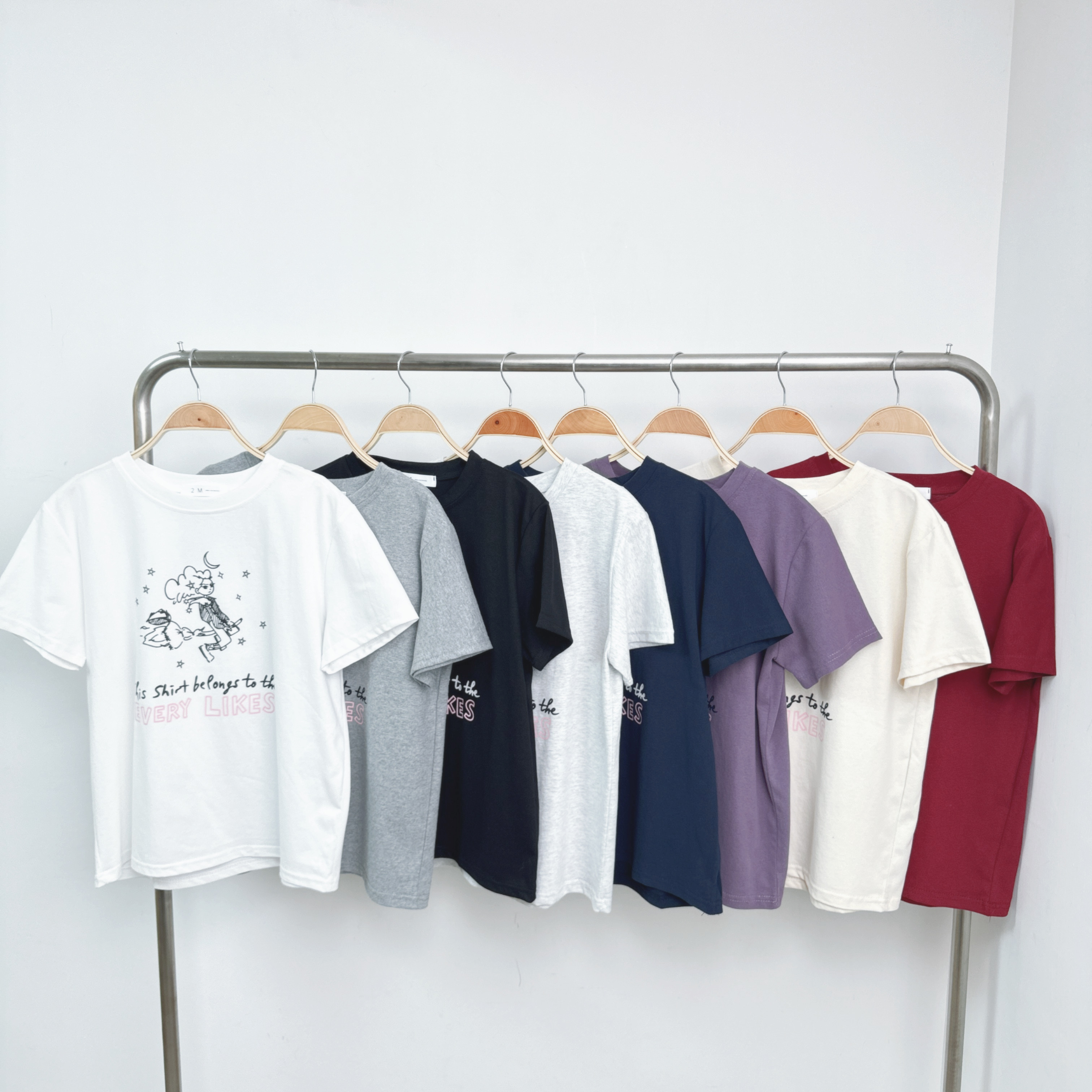 女巫燙圖洗水棉短袖中版TEE (A1-A8)