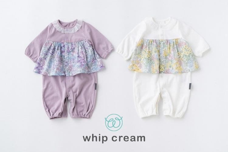 【日本 whip cream】小花柄2WAY嬰兒連身包屁衣