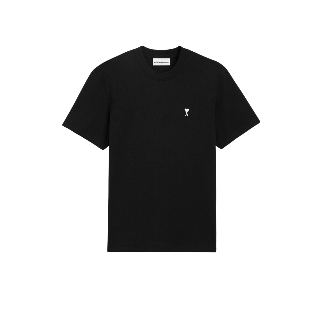 1FF0101-214 [AMI PARIS] Cotton Ami De Coeur T-shirt Black (SS26) #HTS346.724.045 (C-EU-E)