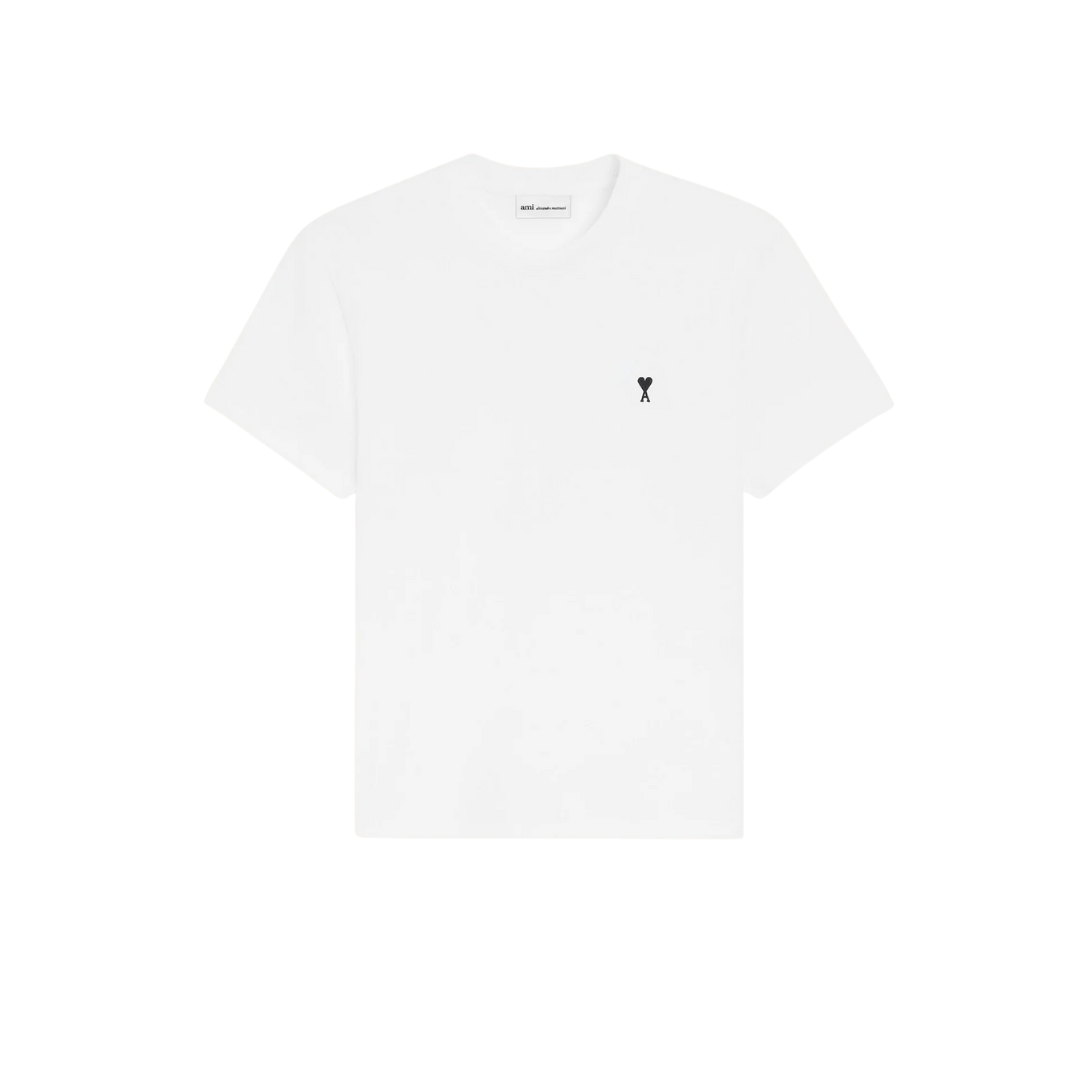 1FF0101-215 [AMI PARIS] Cotton Ami De Coeur T-shirt White (SS26) #HTS346.724.100 (C-EU-E)