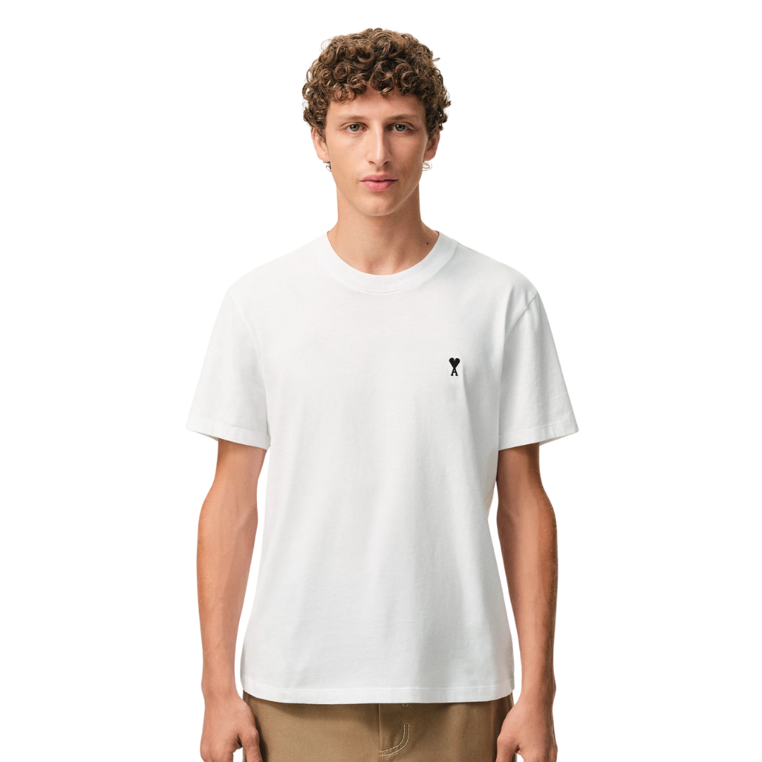 1FF0101-215 [AMI PARIS] Cotton Ami De Coeur T-shirt White (SS26) #HTS346.724.100 (C-EU-E)