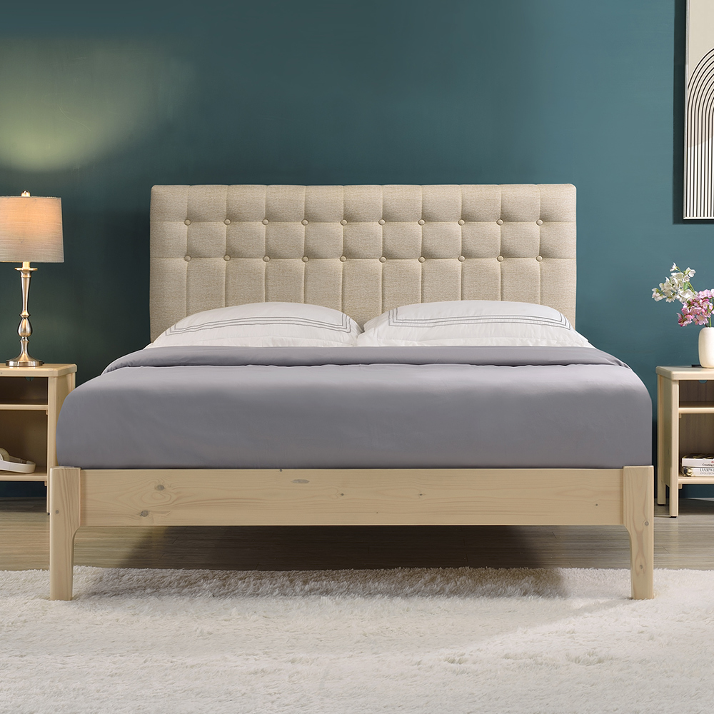 瑞歐3.5尺耐磨皮革單人實木床架/床組