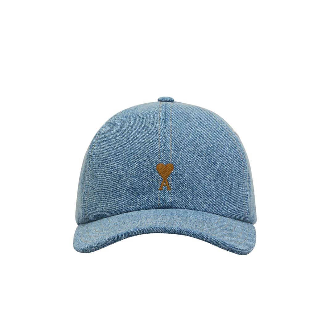 1FF0101-216 [AMI PARIS] Denim Ami De Coeur Embroidery Cap Blue (SS26) #UCP264.DE0046.480 (P-EU-E)