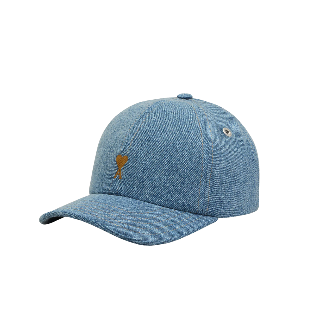 1FF0101-216 [AMI PARIS] Denim Ami De Coeur Embroidery Cap Blue (SS26) #UCP264.DE0046.480 (P-EU-E)