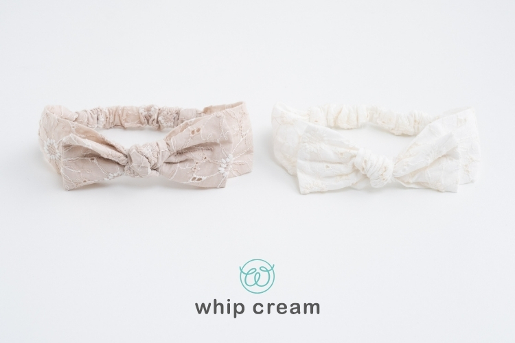 【日本 whip cream】刺繡蕾絲髮帶