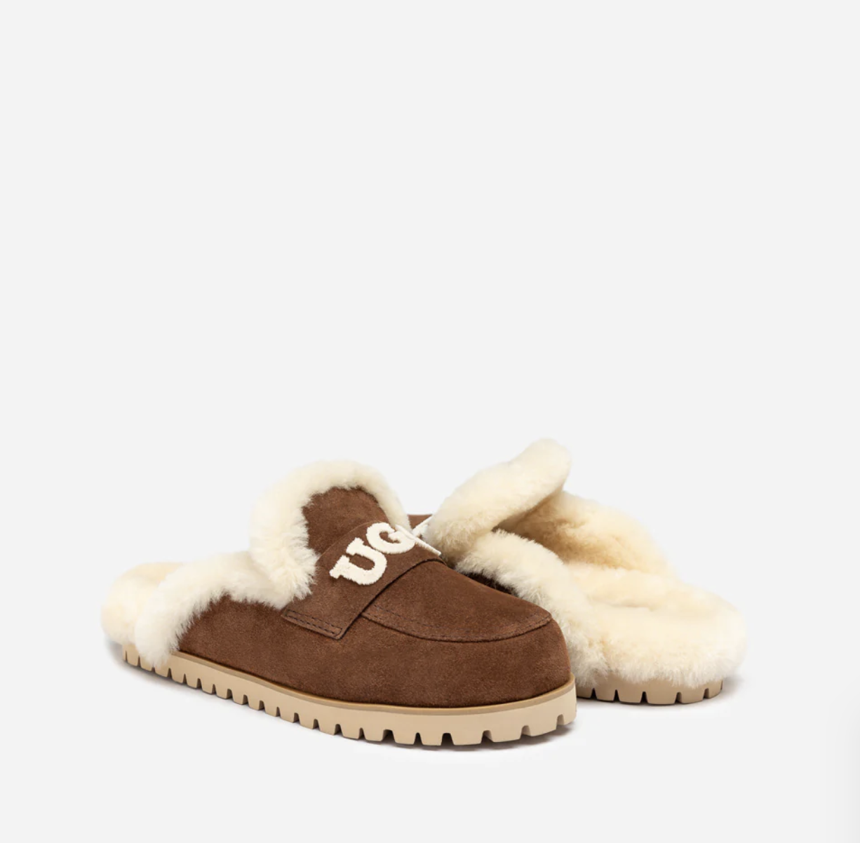 UGG Ozwear Priya Knit Logo Shearling Slipper