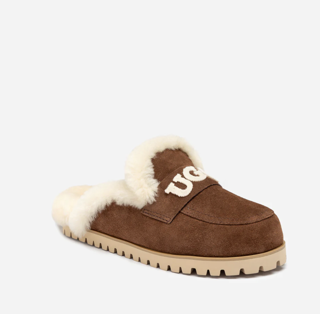 UGG Ozwear Priya Knit Logo Shearling Slipper