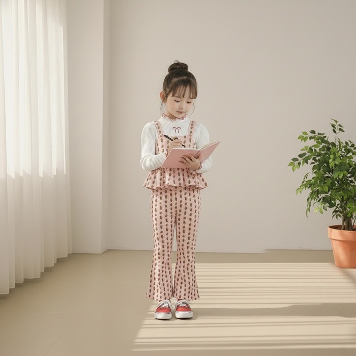 滿版花朵背心/喇叭褲/束口褲