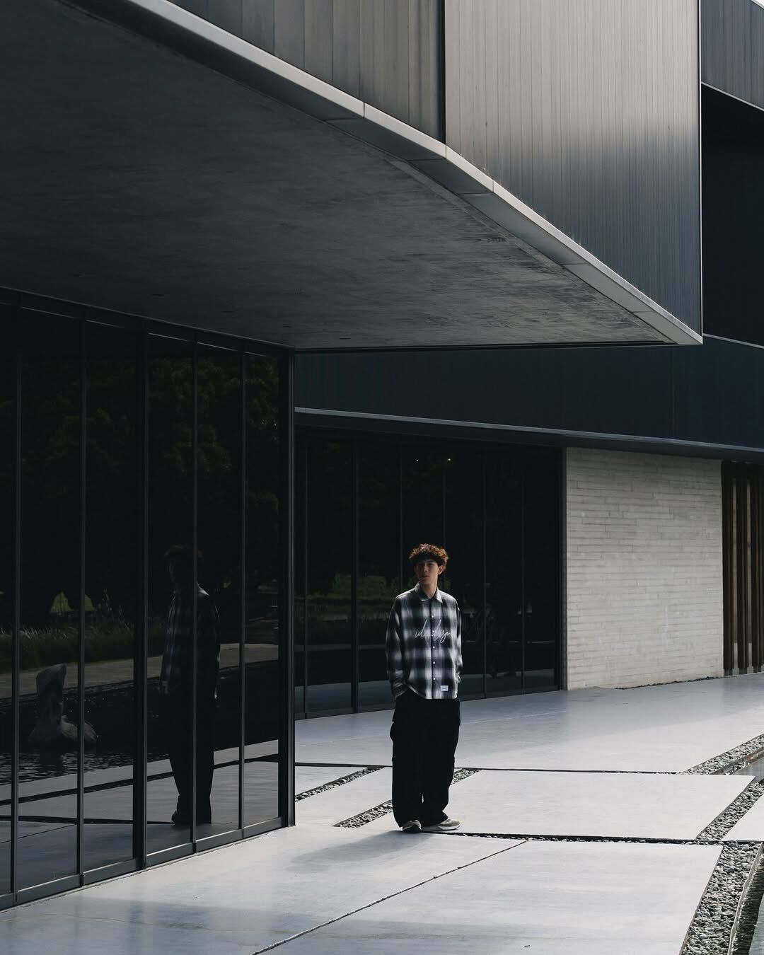 idealism 格紋 長襯衫 黑/紅 25 A/W Check L-Shirt