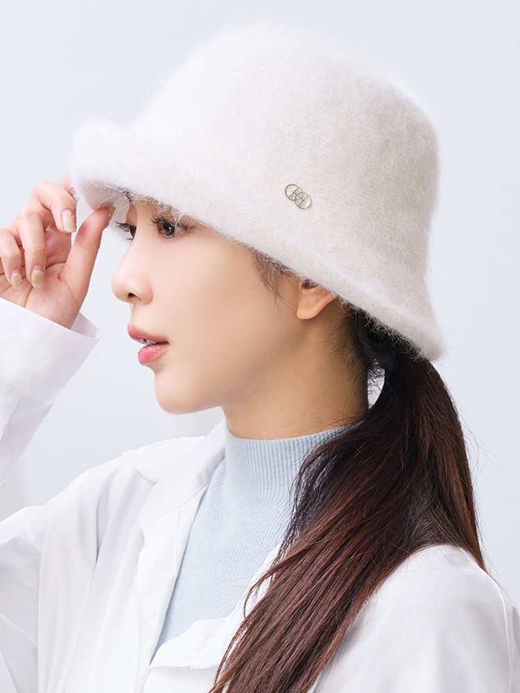 OH!HER 毛絨絨氛圍感可調式水桶帽 2509（20%兔毛）