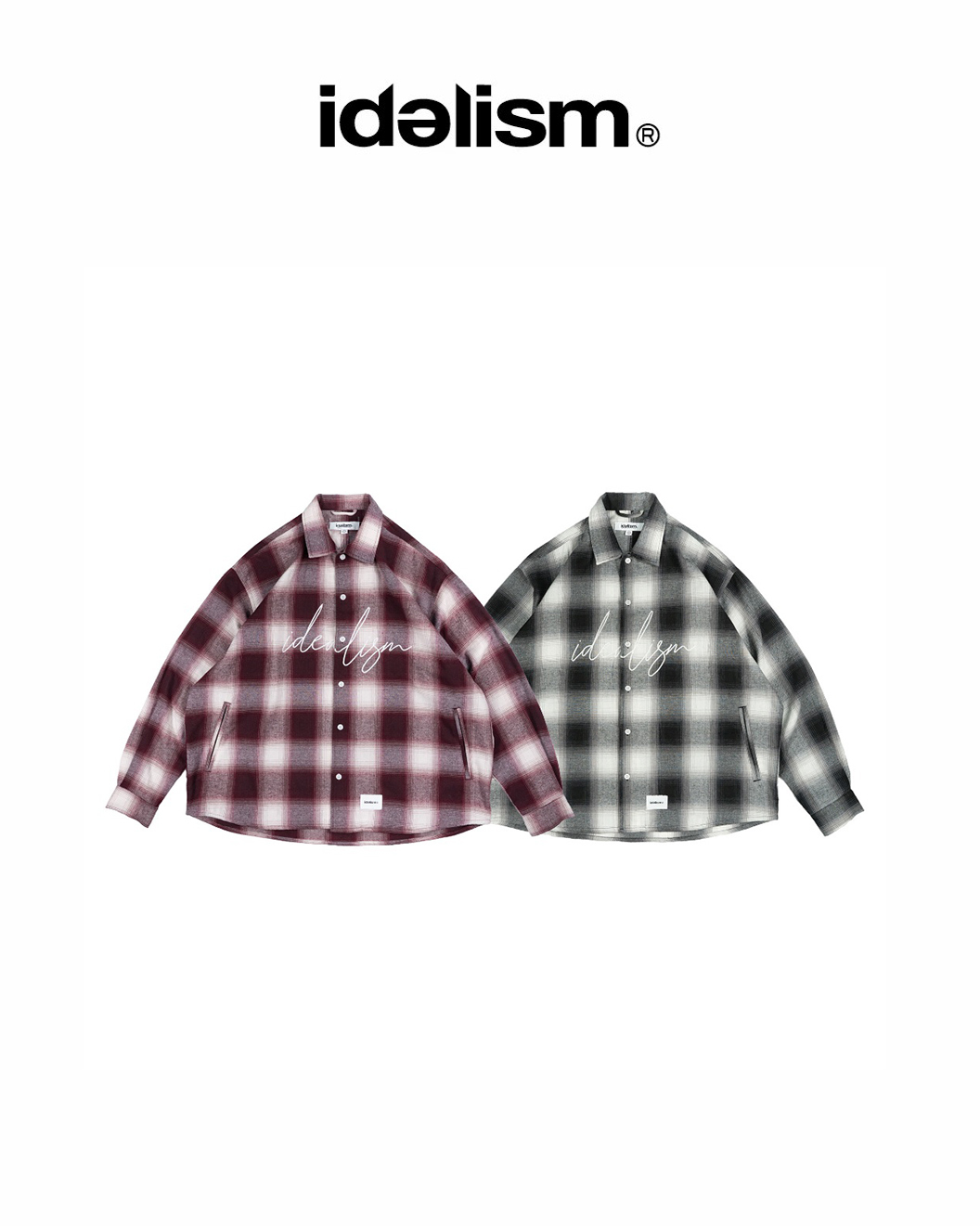 idealism 格紋 長襯衫 黑/紅 25 A/W Check L-Shirt