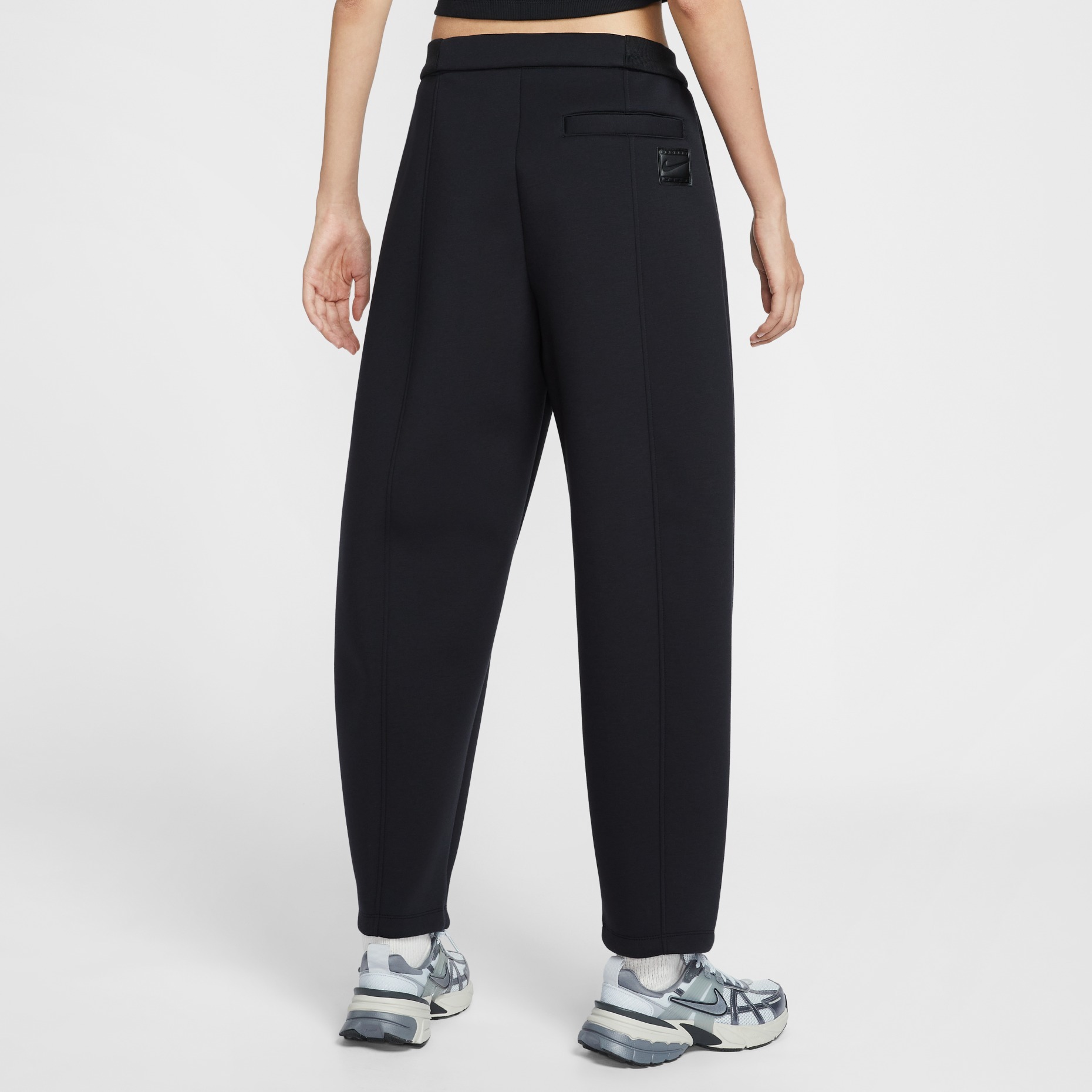 女款 NIKE NSW MODERN PANTS 黑色 刺繡LOGO 中腰 寬褲 繭型褲 長褲【HV1965-010】NKTF