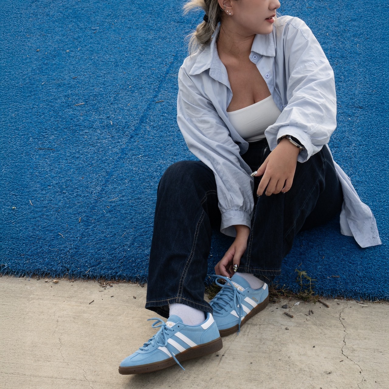 Adidas Handball Spezial BD7632 男女 休閒鞋 經典 復古 麂皮 三葉草 淺藍