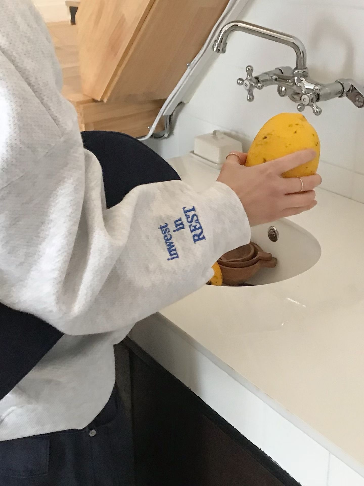 Script embroidered sweatshirt