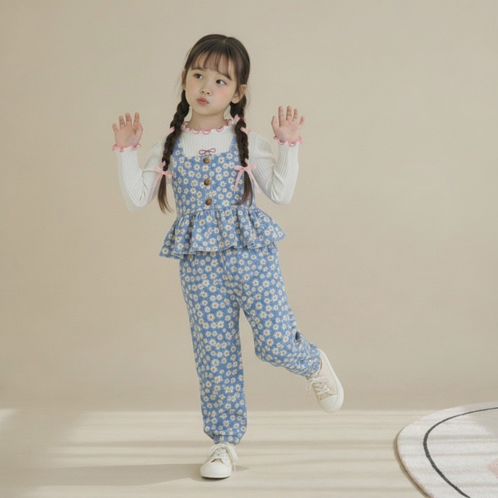 滿滿雛菊背心/喇叭褲/束口褲