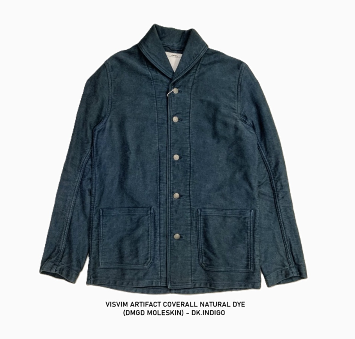 最後價格 LAST PRICE: VISVIM ARTIFACT COVERALL NATURAL DYE (DMGD MOLESKIN) - DK.INDIGO SIZE 2 IN STOCK NOW (現貨發售中)
