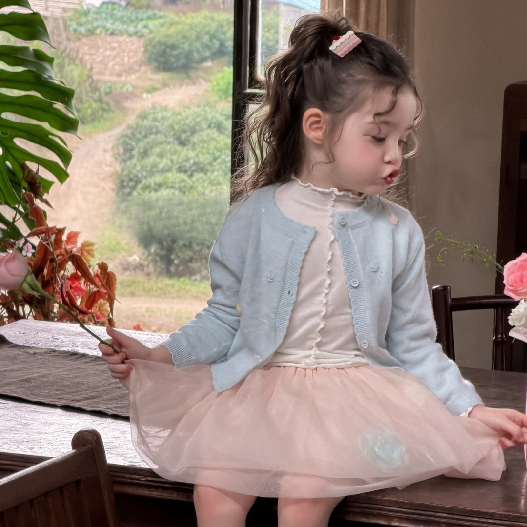 26春 藍色春感針織外套