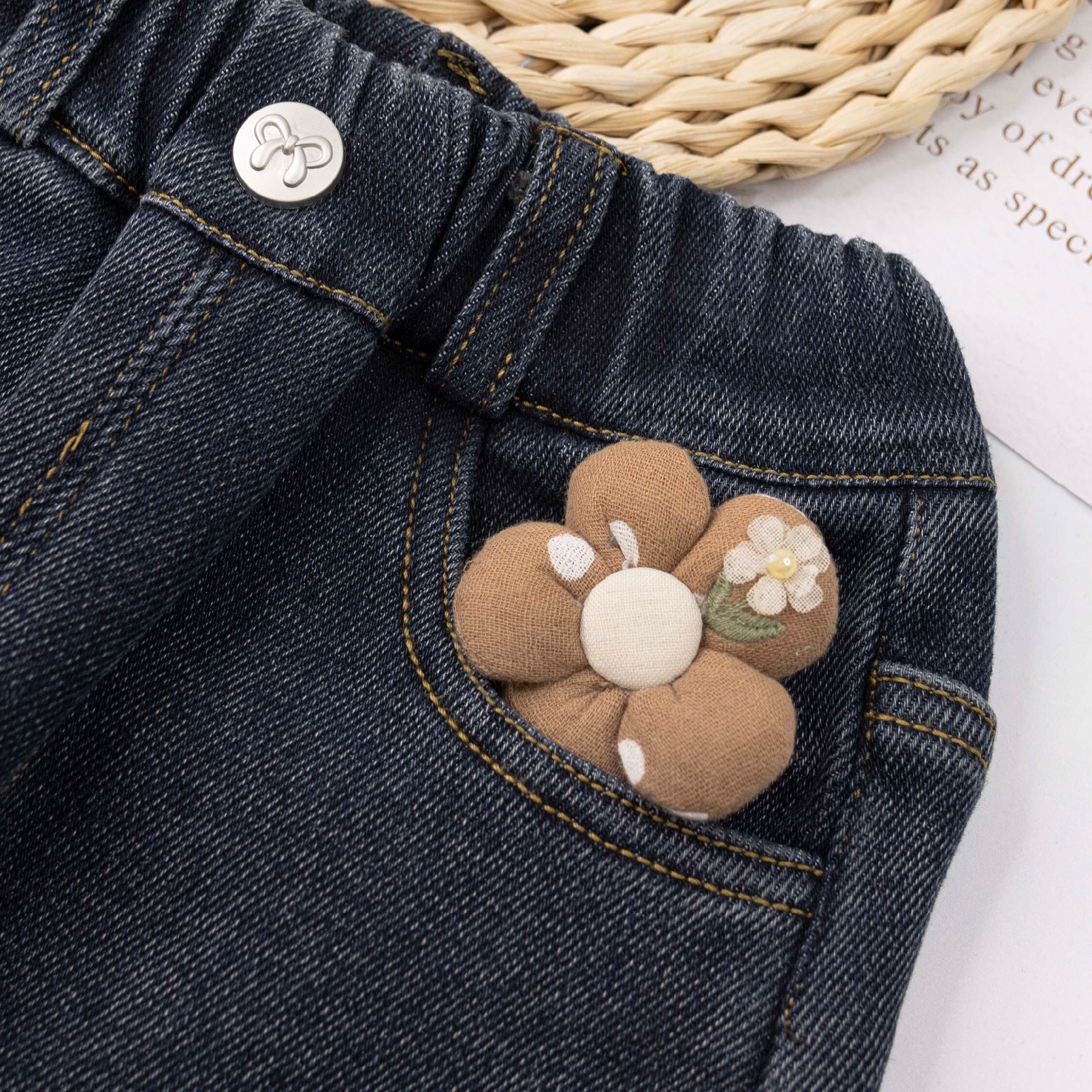 【H55889】率性抽鬚設計內刷毛牛仔褲