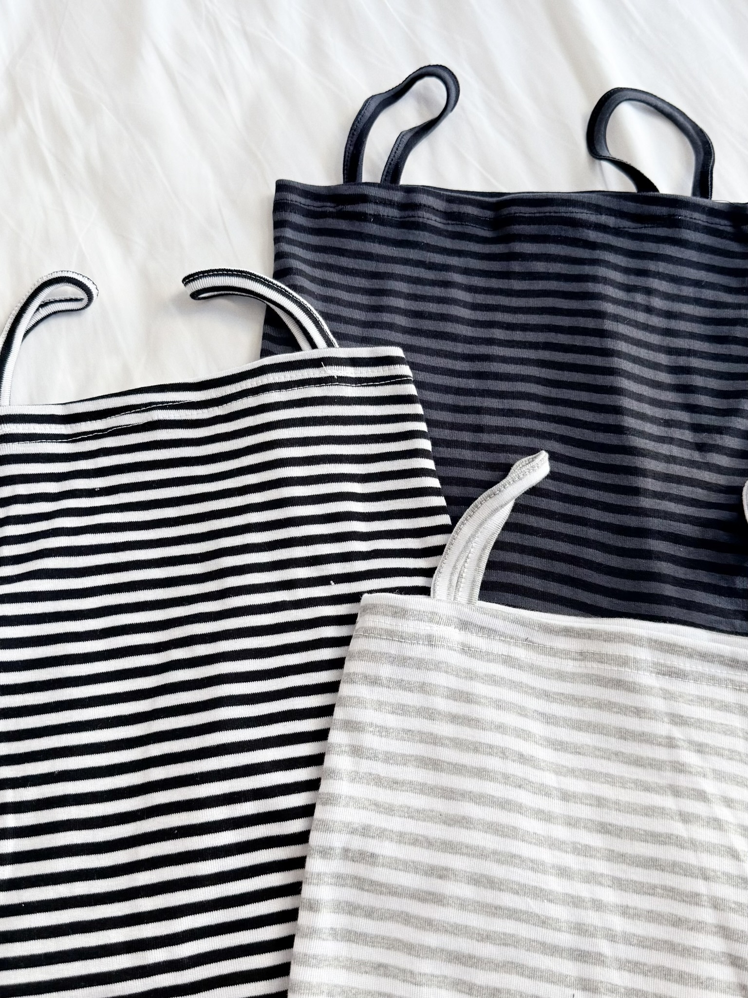 V0137｜日常百搭條紋平口吊帶小背心 .⋆♱