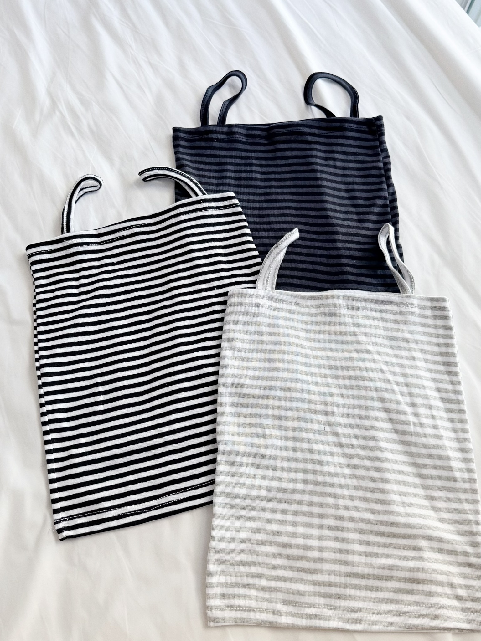 V0137｜日常百搭條紋平口吊帶小背心 .⋆♱