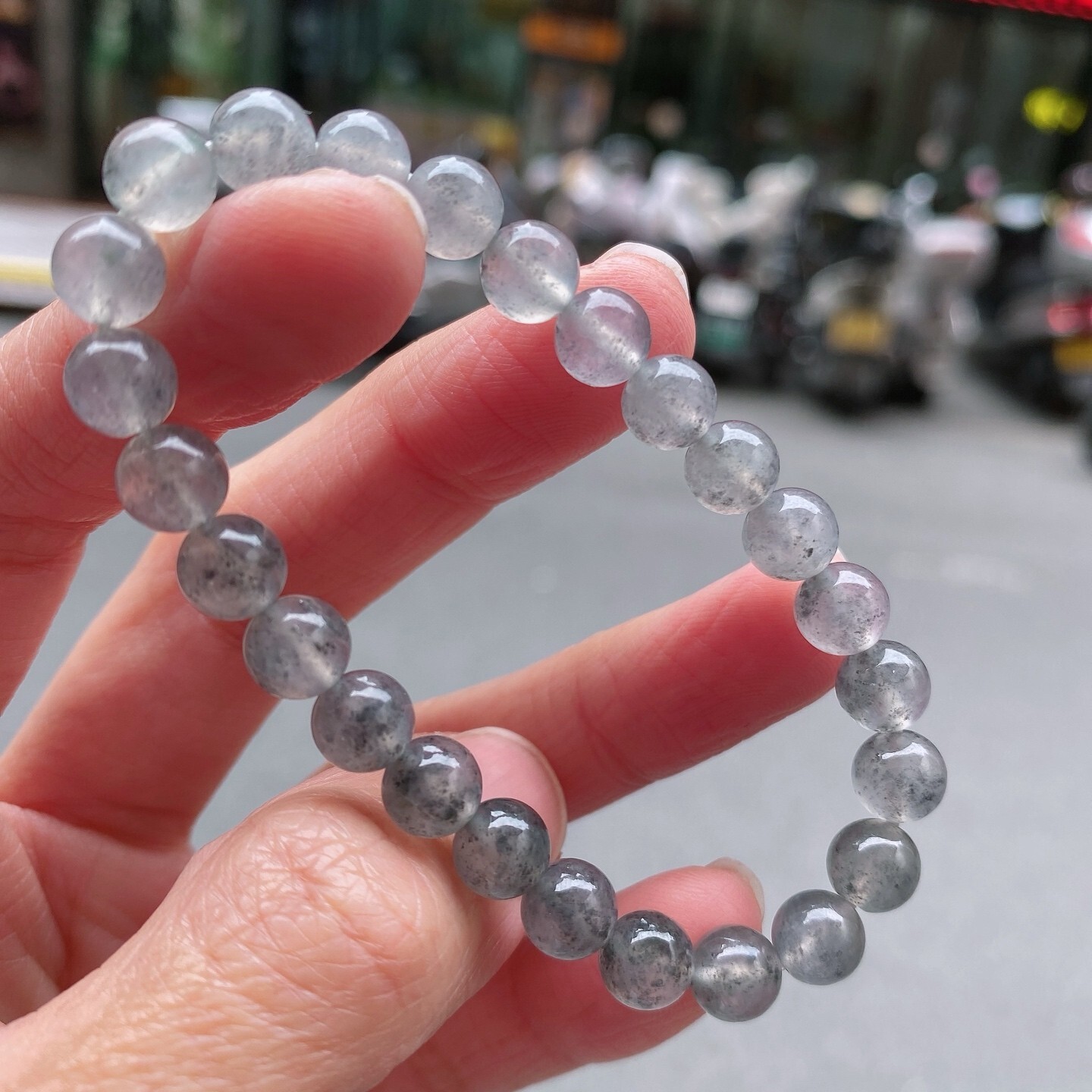 122425 翡翠冰烏雞手串 (7.2mm直徑)