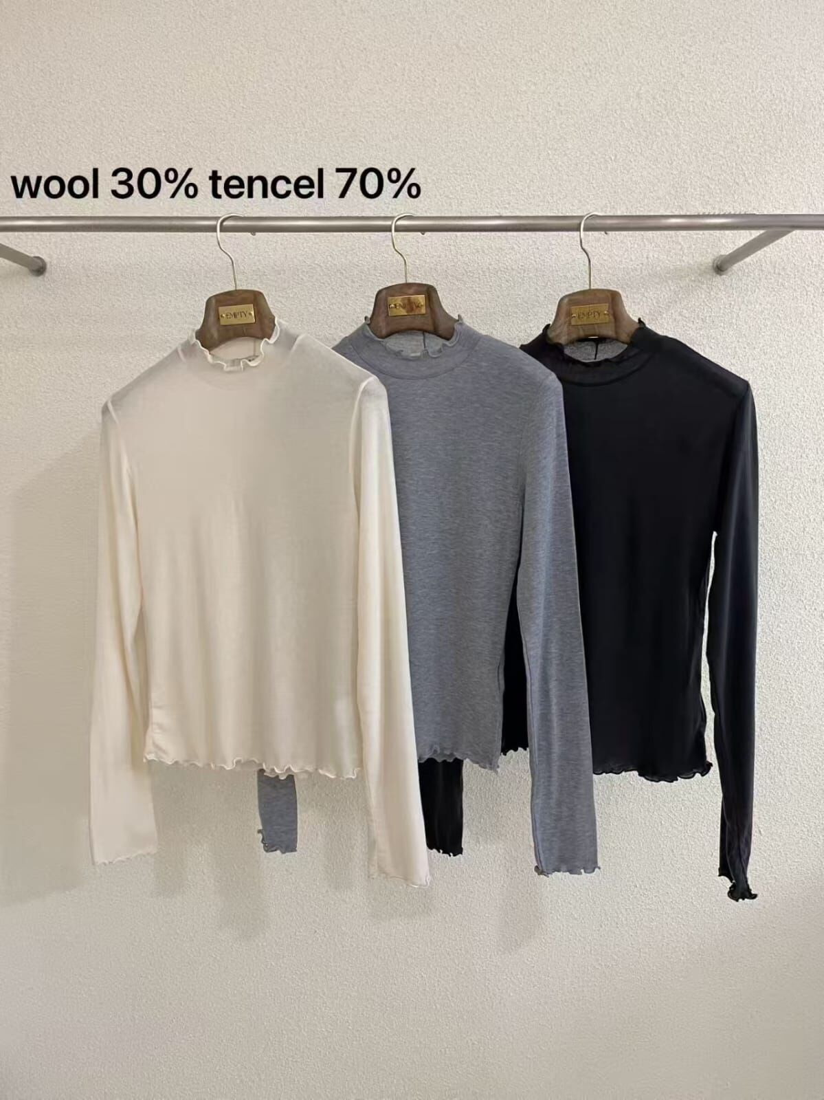 EP5402 微透膚木耳邊長袖上衣 *特價* (優惠碼同充值購物金不適用)