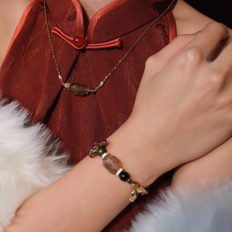 黑金超賺錢 天然石水晶項鍊 獨家設計款